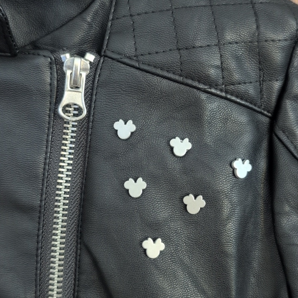 Disney Minnie Rocks The Dots Jacket Sz 7/8 Great Condition Faux Leather EUC Rare - Picture 8 of 8